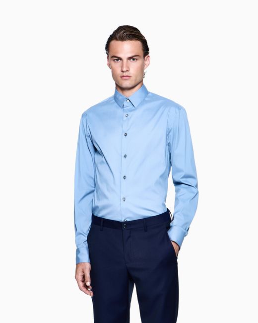 Giorgio Armani Blue Slim-Fit Shirt for men