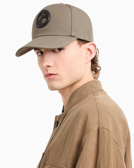 Gorra De Béisbol De Algodón Con Logotipo De Piel Giorgio Armani de hombre de color Brown