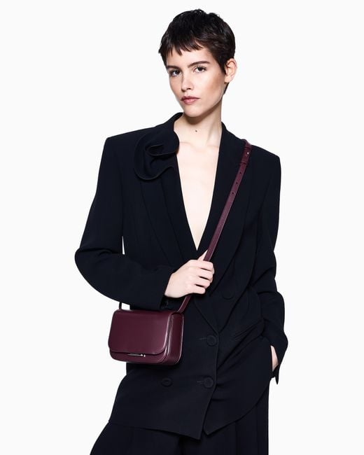 Giorgio Armani Purple Small Leather Shoulder Bag