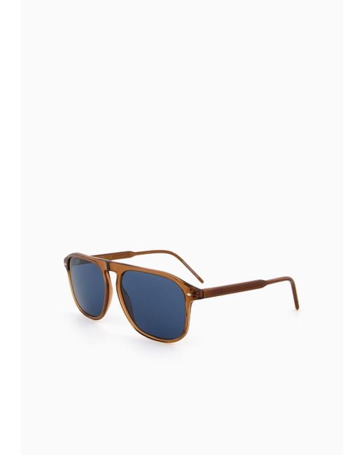 Giorgio Armani Eckige Sonnenbrille in Blue für Herren