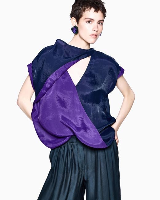 Giorgio Armani Blue Trousers With Pleats