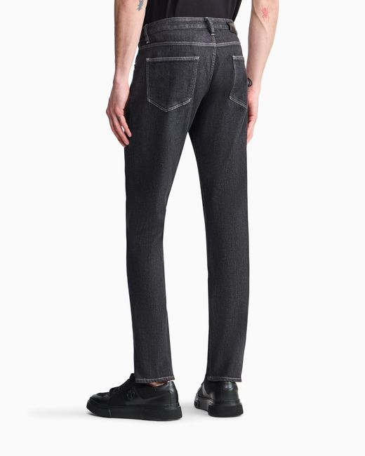 Giorgio Armani Blue Five-Pocket, Slim-Fit, Stretch Cotton-Denim Trousers for men