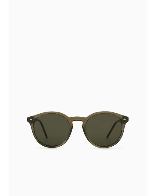Giorgio Armani Green Panto Asian-fit Sunglasses for men