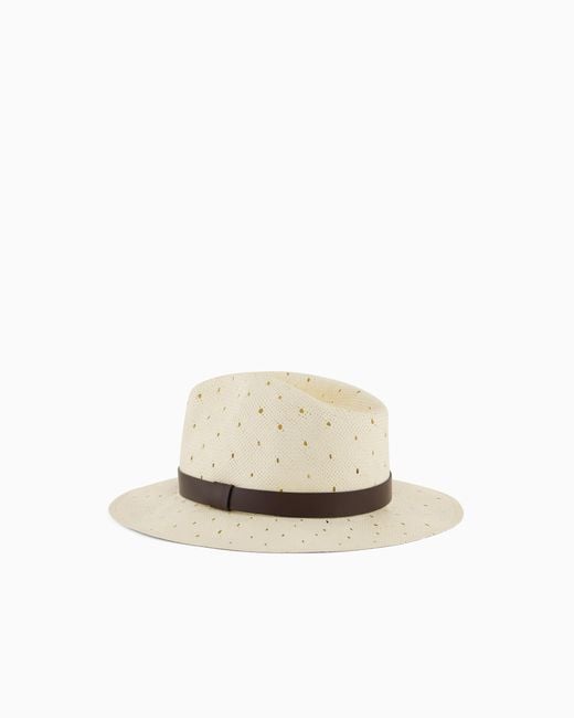 Giorgio Armani White Fedora Hats for men
