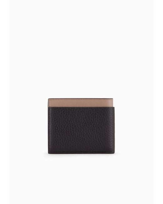 Giorgio Armani White Two-toned Leather Bifold Wallet for men