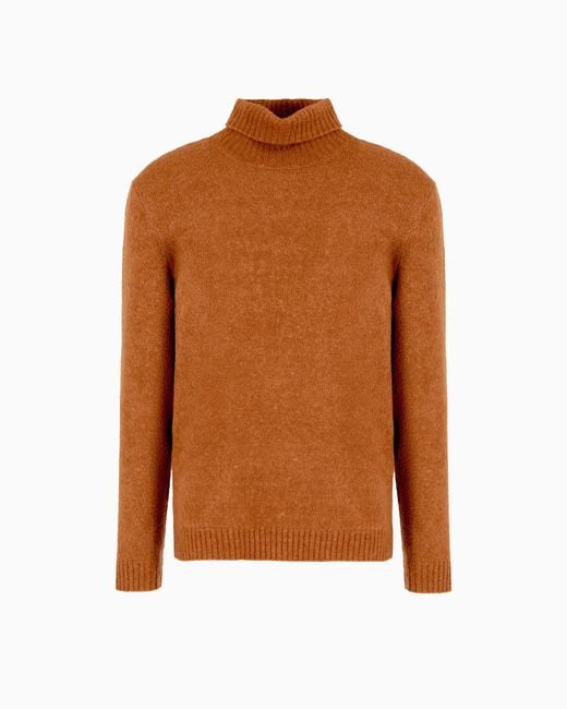 Giorgio Armani Brown Vicuña Turtleneck Jumper for men