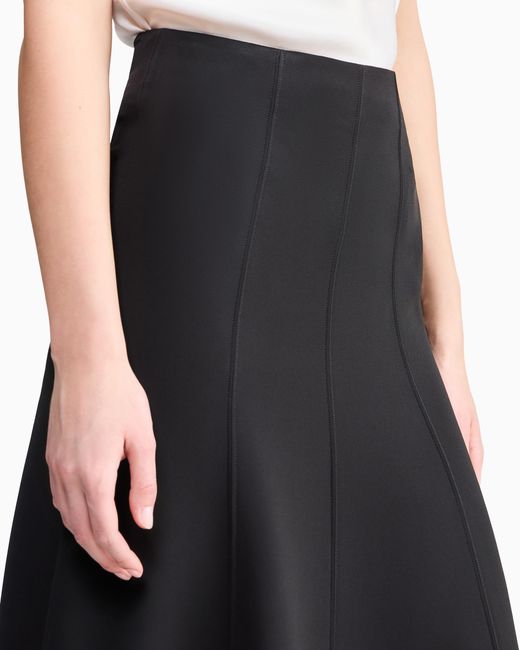 Giorgio Armani Black Silk Midi Skirt