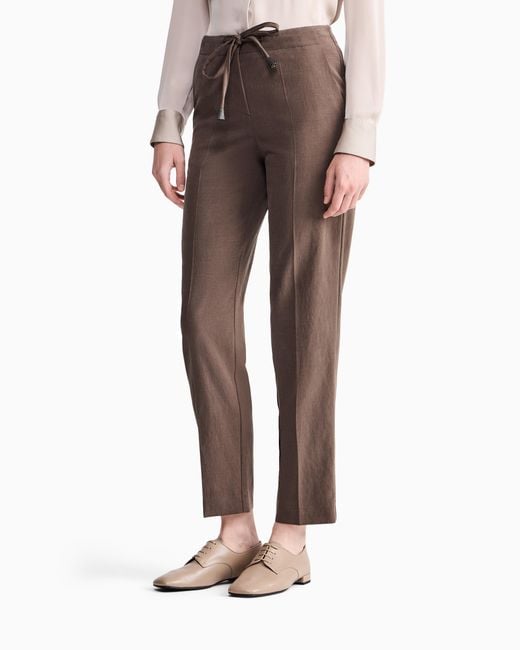 Giorgio Armani Brown Straight Trousers