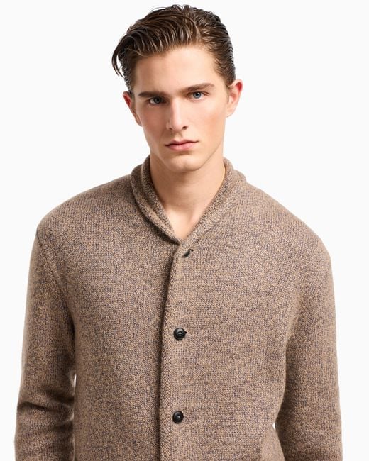 Giacca Cardigan di Giorgio Armani in Natural da Uomo