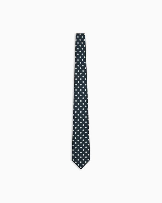 Giorgio Armani White Jacquard Silk Tie for men