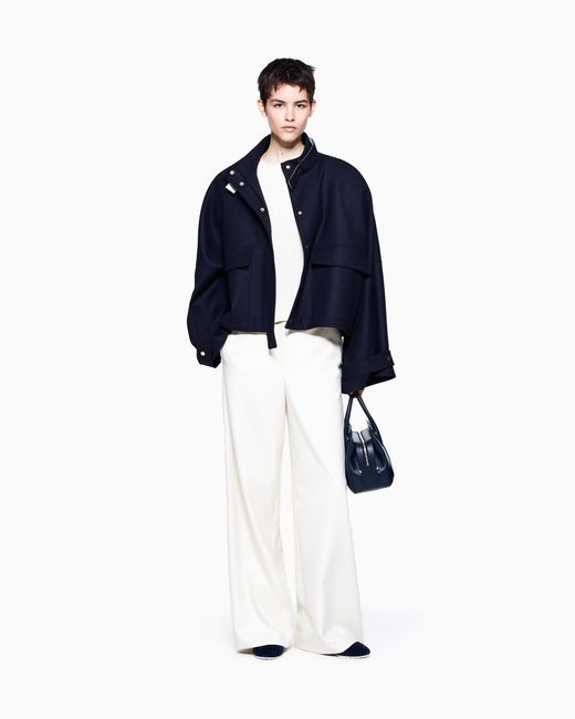 Giorgio Armani Blue Double-Breasted Coat