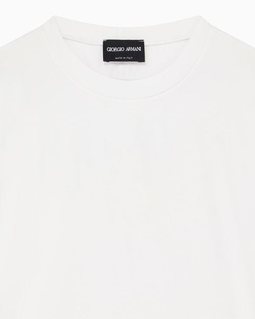 Giorgio Armani White Jersey T-Shirt With A Crew Neck And Short Sleeves