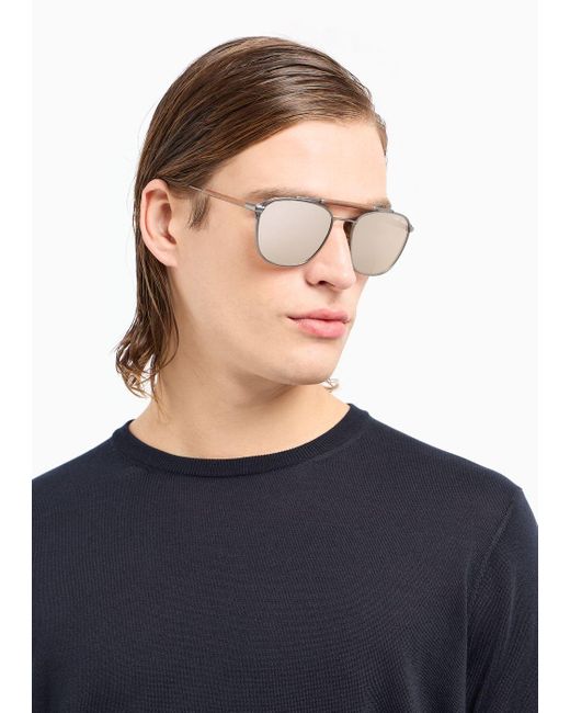 Giorgio Armani Gray Square Sunglasses for men