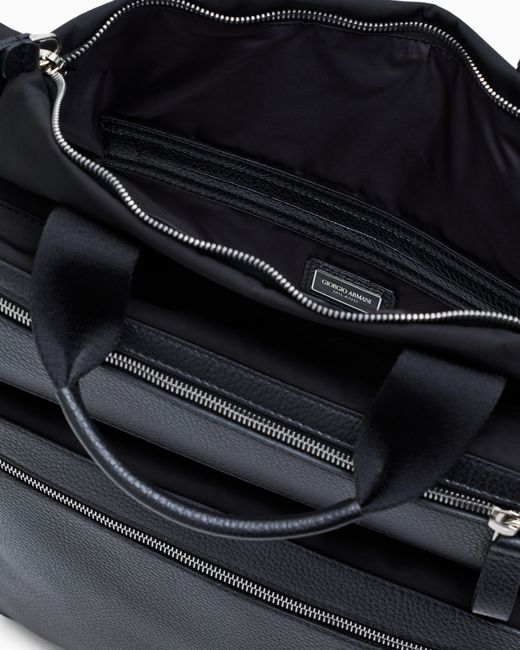 Giorgio Armani Black Convertible Shopper Bag for men