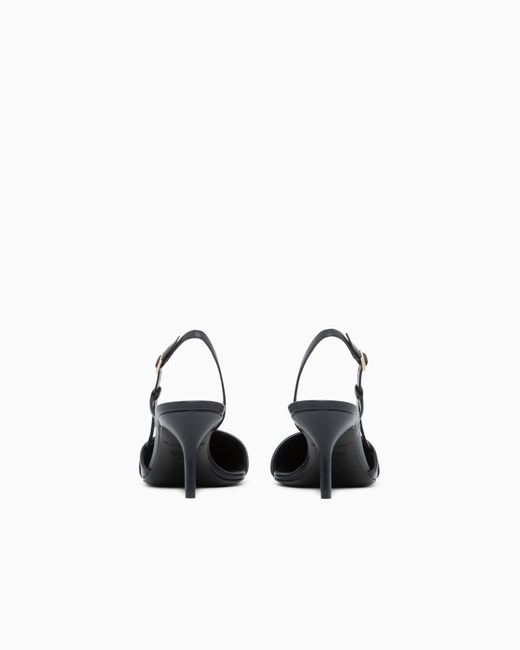Giorgio Armani White Decollete Shoe With Cornely Details And Leather Upper
