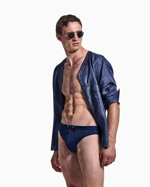 Giorgio Armani Blue Logo Swimsuit for men
