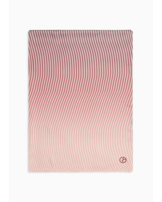 Giorgio Armani Pink Stola Aus Bedruckter Seide Mit Farbverlauf