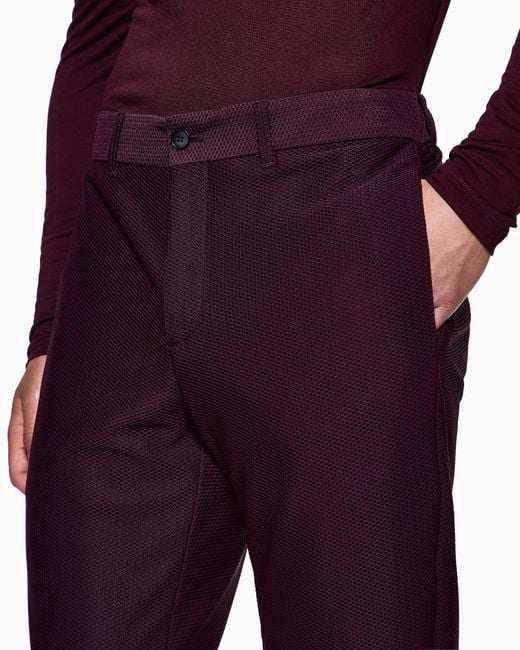 Giorgio Armani Purple Flat Front Trousers for men