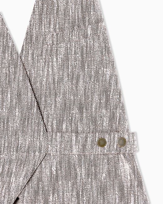 Giorgio Armani Gray Chevron Jersey Crossover Waistcoat