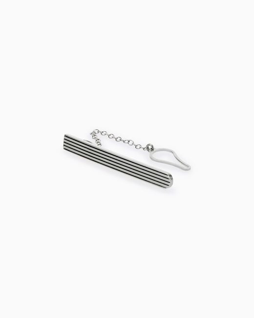 Giorgio Armani White Tie Clip for men