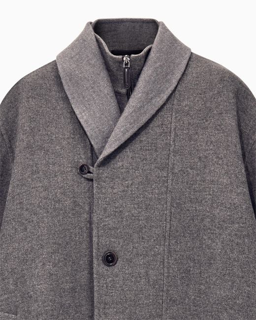 Giorgio Armani Gray Coat Oversized for men