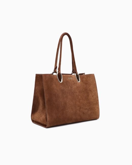 Giorgio Armani Brown Medium Suede Shopper Bag