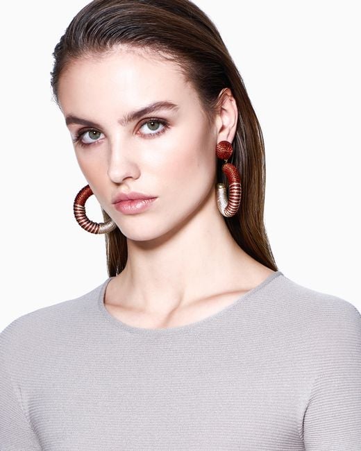 Giorgio Armani Red Hoop Earrings