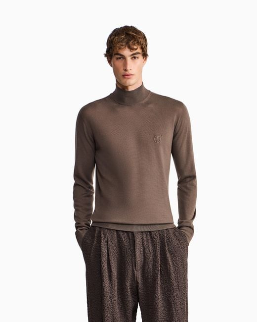 Giorgio Armani Brown Slim-Fit Sweater for men