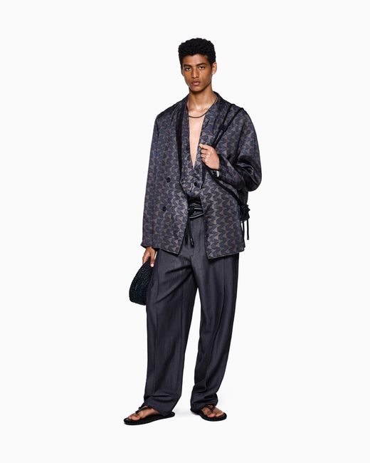 Giorgio Armani Blue Single-Breasted Jacket for men