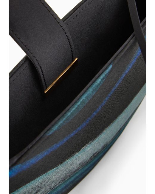 Giorgio Armani Black Printed Clutch Bag With Crinoline Detail