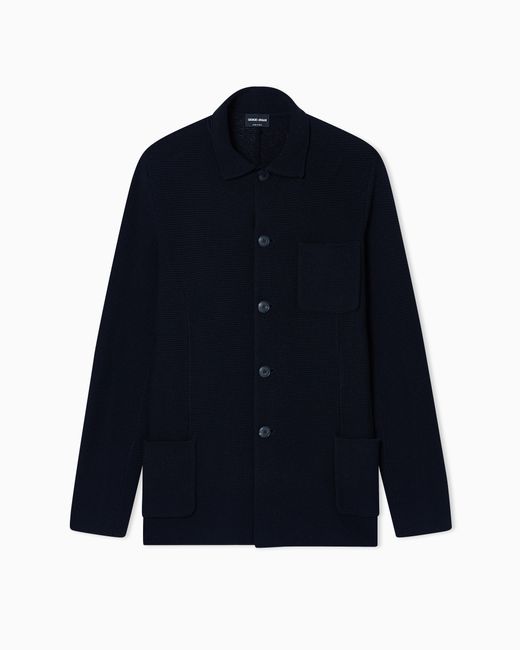Giorgio Armani Blue Single-Breasted Jacket for men