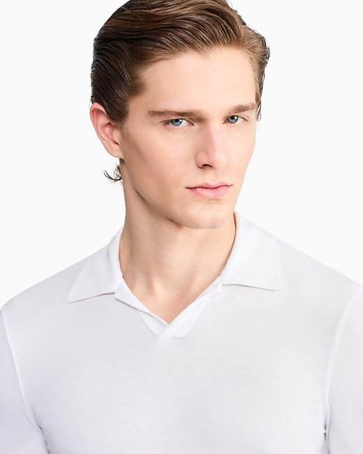 Giorgio Armani White Stretch Polo for men