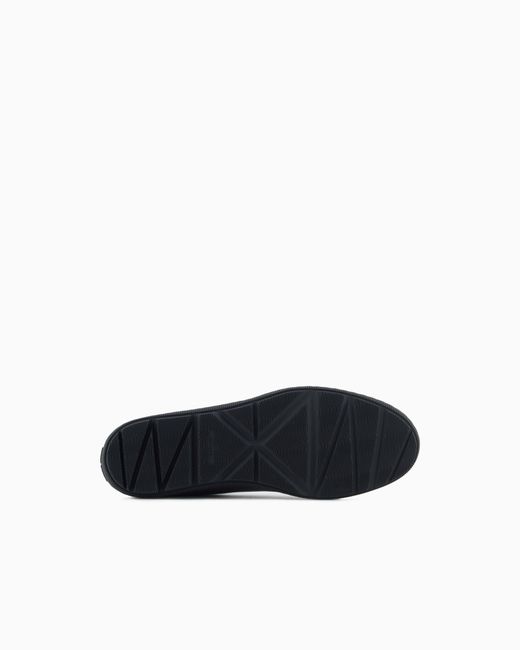 Giorgio Armani White Velvet Slip On Shoes With A Flexible Rubber Sole for men