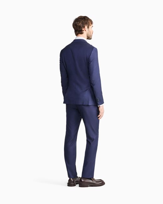 Giorgio Armani Blue Soho Line, Single-Breasted, Micro-Armure Wool Suit for men