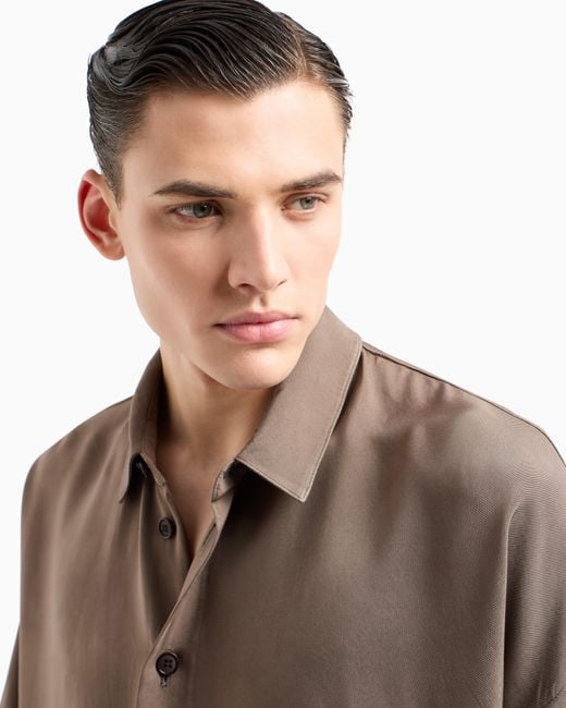 Giacca Camicia di Giorgio Armani in Brown da Uomo