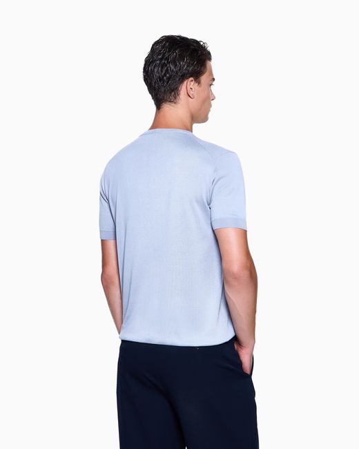 Giorgio Armani Blue Slim-Fit Sweater for men