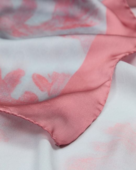 Giorgio Armani Pink Printed Silk Foulard