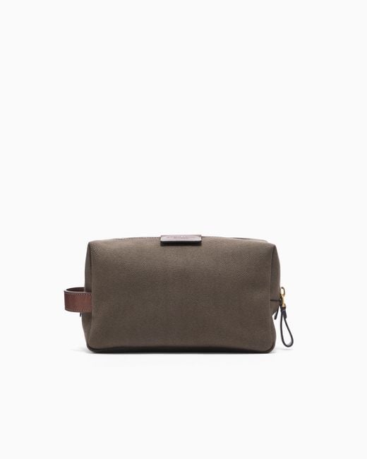Giorgio Armani Gray Canvas And Leather Washbag for men