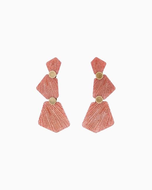 Giorgio Armani Pink Resin And Metal Earrings