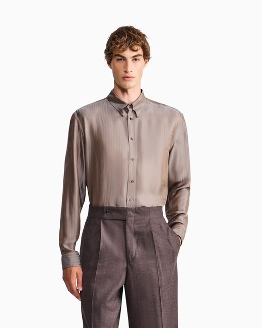 Giorgio Armani Brown Shirt Regular Fit for men