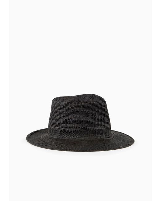 Giorgio Armani White Plaited Straw Hat for men