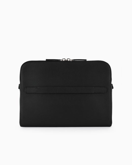 Giorgio Armani Black Leather Document Holder for men