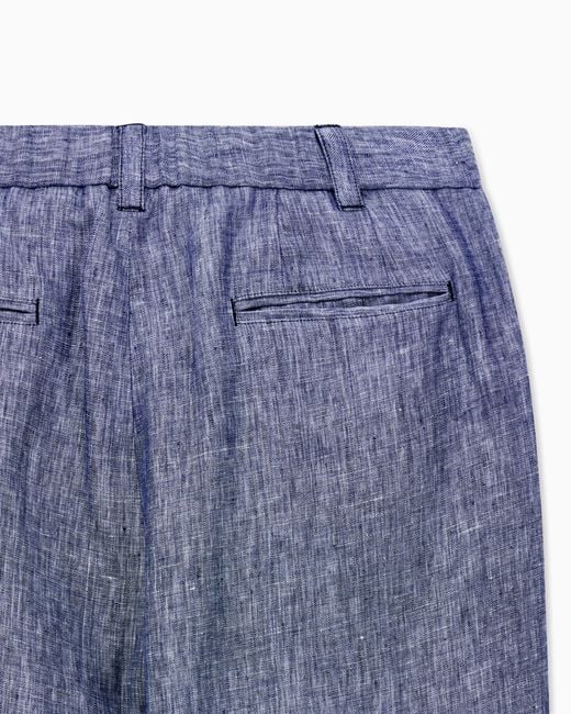 Giorgio Armani Blue Pleat Trousers for men