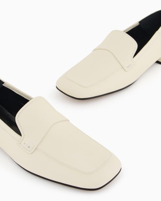 Giorgio Armani White X 10 Corso Como Calfskin Loafers