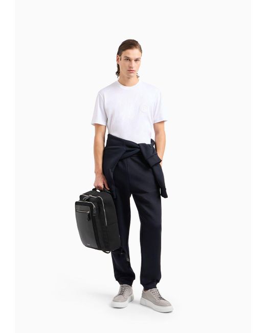 Giorgio Armani Blue Micro-modal Double Jersey Trousers for men