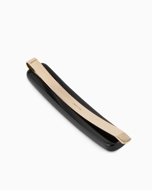 Giorgio Armani White Resin Hair Clip With Signature Logo