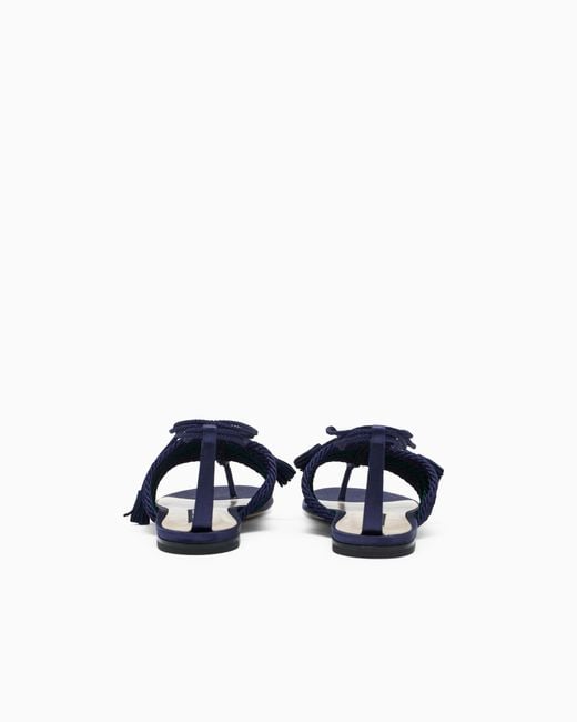 Giorgio Armani Blue Flat Thong Sandals
