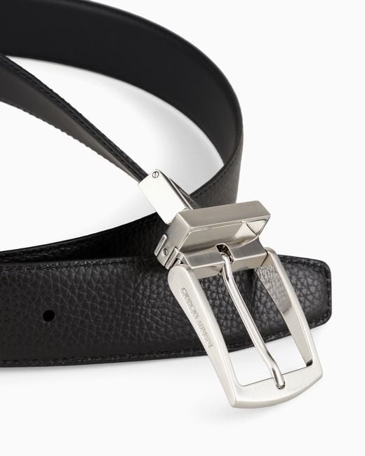 Giorgio Armani White Reversible Leather Belt for men
