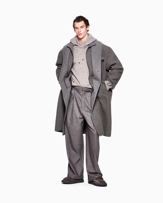 Giorgio Armani Gray Coat Oversized for men
