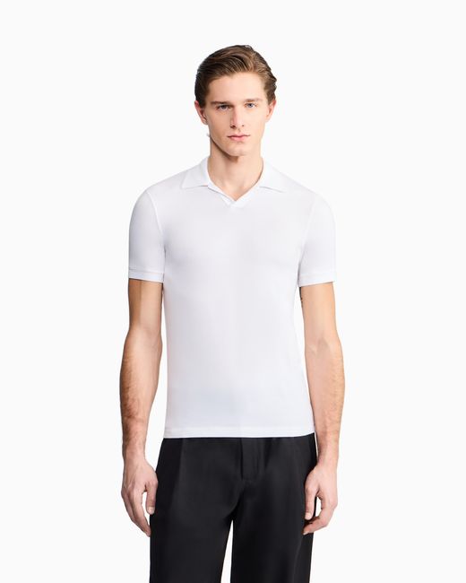 Giorgio Armani White Stretch Polo for men